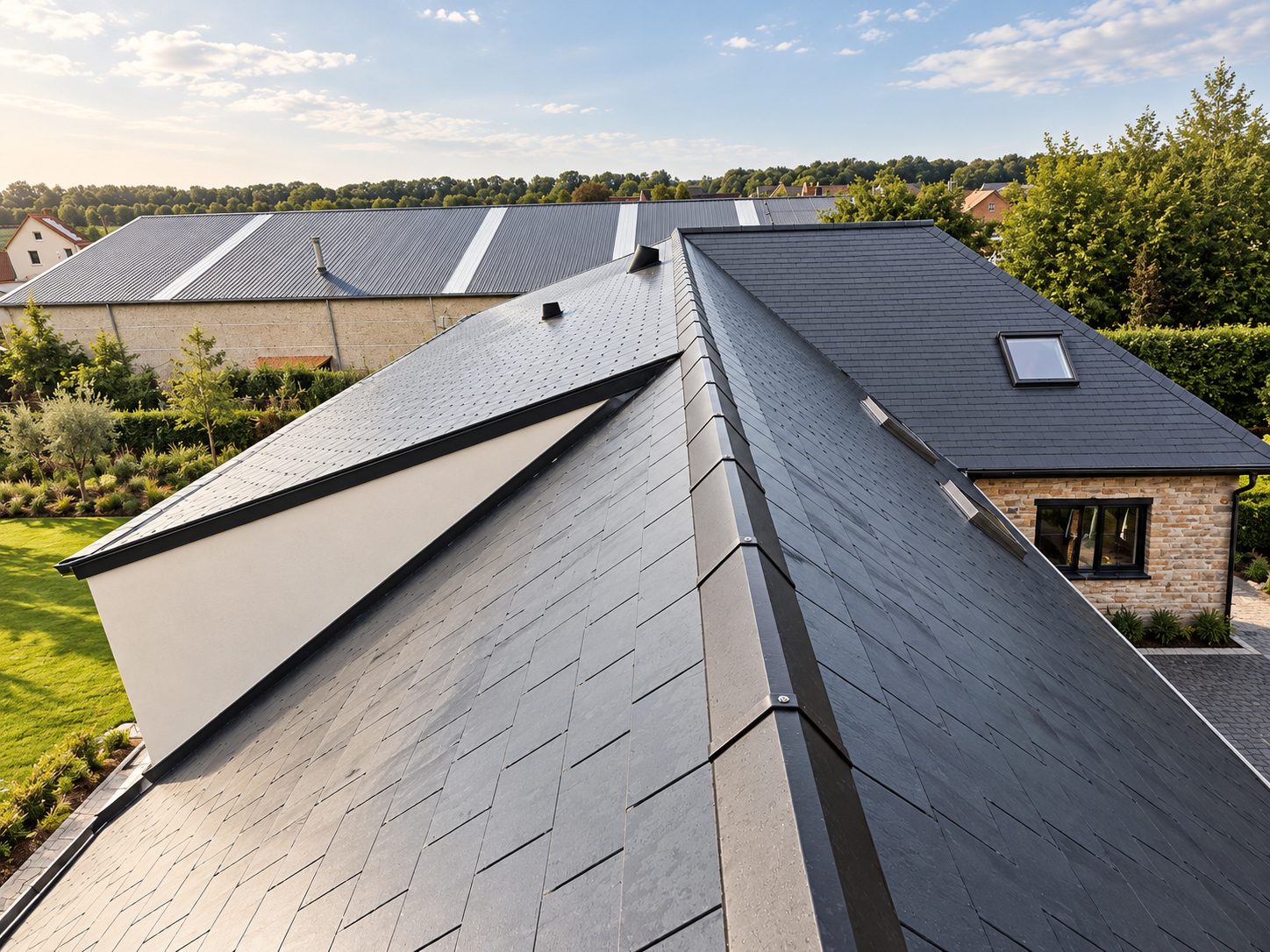 Nieuw afgewerkt dak met Velux-dakramen